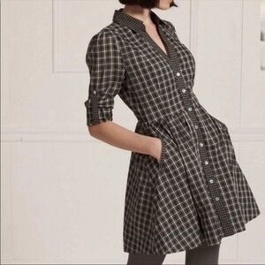 Anthropologie Moulinette Soeurs plaid cotton shirt dress 2